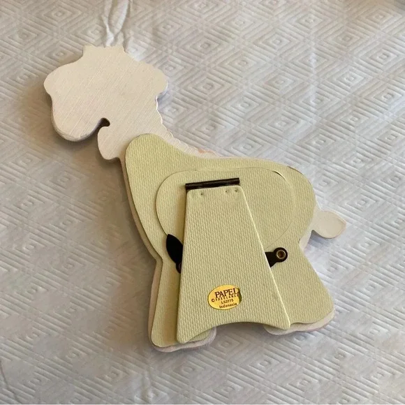 New! Vintage Pair Papel Ceramic Baby Child Photo Frames 3x3 & 2x3 Bunny Giraffe - Picture 13 of 16